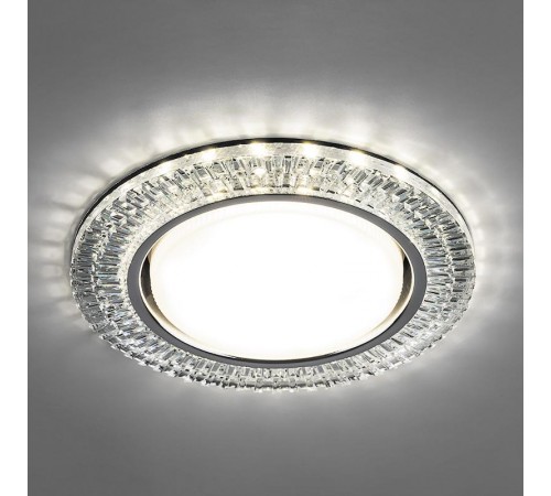 Светильник потолочный встраиваемый под лампу GX53 CD4033 20LED*2835 SMD 4000K, 15W GX53, без лампы, прозрачный, хром  32997  FERON