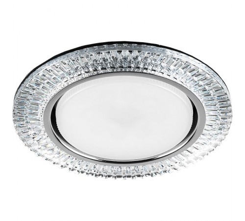 Светильник потолочный встраиваемый под лампу GX53 CD4033 20LED*2835 SMD 4000K, 15W GX53, без лампы, прозрачный, хром  32997  FERON