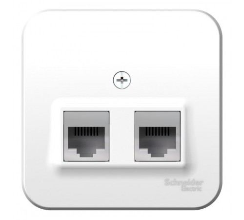 Blanca Белый О/У с изолирующей пластиной Розетка 2-ая ТЛФ/КОМП, RJ45+RJ11, кат.5E  BLNIA045111  SE