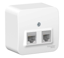 Blanca Белый О/У с изолирующей пластиной Розетка 2-ая ТЛФ/КОМП, RJ45+RJ11, кат.5E  BLNIA045111  SE