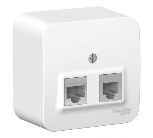 Blanca Белый О/У с изолирующей пластиной Розетка 2-ая ТЛФ/КОМП, RJ45+RJ11, кат.5E  BLNIA045111  SE