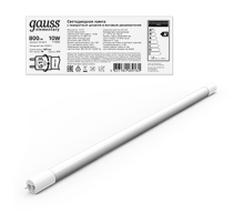 Лампа светодиодная Elementary T8 10W 800lm 6500K G13 600mm стекло поворотная LED 1/30  93030-R  Gauss