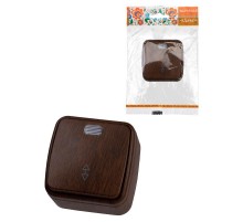 Переключатель на 2 направления 1-кл. открытой установки с подсветкой IP20 10А, венге "Дача" Народная  SQ1824-0046  TDM