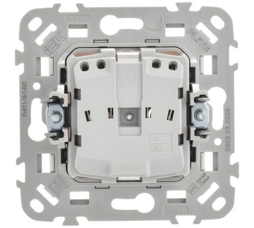 FLITE Розетка с заземлением без шторок быстрозажимные клеммы 16А РС11-1-ФлБ белый  FI-R11-16-1-K01  IEK