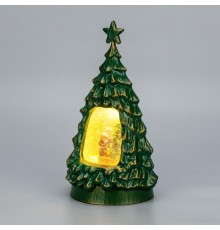 Светильник декоративный Новогодняя елка с подсветкой и конфетти, 19х17х33см, теплый белый, питание от USB  501-180  NEON-NIGHT