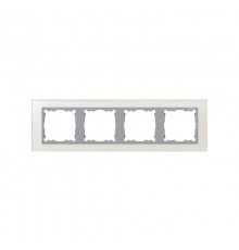 Simon 82 Рамка декоративная, 4 поста, S82 Nature, Стекло, серебро-алюминий  82947-62  Simon