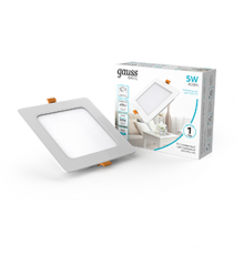 Светильник  Basic Downlight квадрат 5W 400lm 4000K 170-260V IP20 95*26 белый LED 1/100  9031420205  Gauss