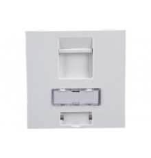 Модуль адаптер (лицевая панель) роз. информ., 45x45, RJ,1 вход, бел. (упаковка DIY)  87013-1  Ecoplast