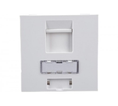 Модуль адаптер (лицевая панель) роз. информ., 45x45, RJ,1 вход, бел. (упаковка DIY)  87013-1  Ecoplast