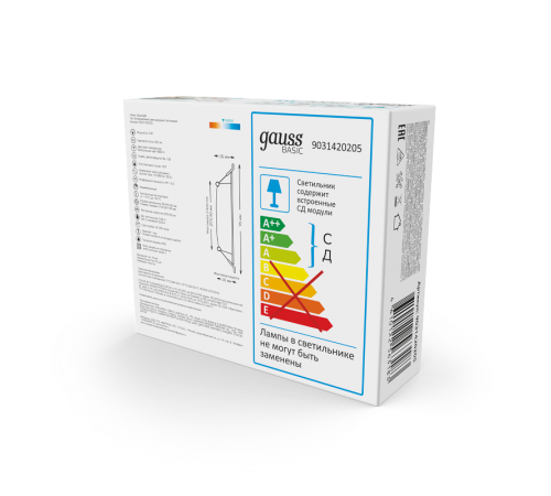 Светильник  Basic Downlight квадрат 5W 400lm 4000K 170-260V IP20 95*26 белый LED 1/100  9031420205  Gauss
