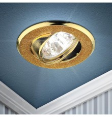 Светильник точечный встраиваемый под лампу DK18 50Вт MR16 золото/золот  C0043760  ЭРА