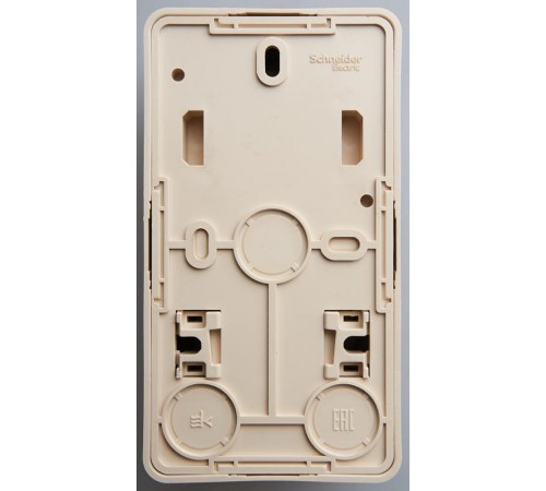 Этюд Кремовый О/У Блок: Розетка с заземлением со шторками + Выключатель 2-клавишный  BPA16-202K  SE