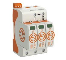 Устройства защиты от импульсных перенапряжений УЗИП для силовых сетей 3 пол. (Класс II), 320 В (V20-3+FS-320)  5095293  OBO Bettermann