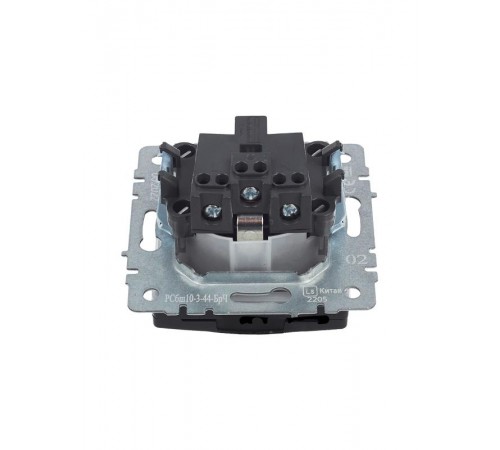 BRITE Розетка с заземлением со шторками с кр. 16А IP44 РСбш10-3-44-БрЧ черный  BR-R16-16-44-K02  IEK