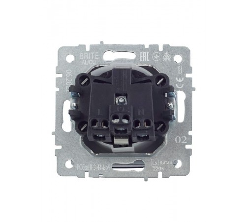 BRITE Розетка с заземлением со шторками с кр. 16А IP44 РСбш10-3-44-БрЧ черный  BR-R16-16-44-K02  IEK