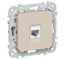 FLITE Розетка компьютерная RJ45 кат.6 UTP РК6-1-0-ФлЛ льняной  FI-K12-2-K88  IEK