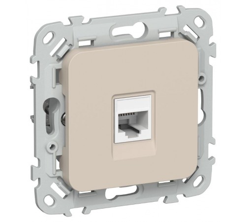 FLITE Розетка компьютерная RJ45 кат.6 UTP РК6-1-0-ФлЛ льняной  FI-K12-2-K88  IEK