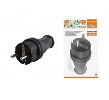 Вилка прямая каучук 2Р+РЕ 16А 250В IP44 серии "Народная"  SQ0612-0031  TDM