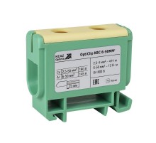 Клемма вводная силовая OptiClip КВС 6-50 желто-зеленая  351041  КЭАЗ