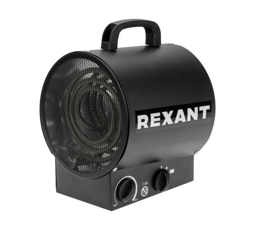 Пушка тепловая электрическая, круглая, прямоугольная подставка, ТЭН, 3кВт  60-0037  REXANT