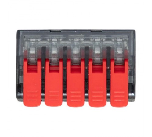 Строительно-монтажная клемма СМК 221-615 с рычагом 5 отверстий 0.5-4.0(6) мм2 EKF PROxima  plc-smk-221-615  EKF