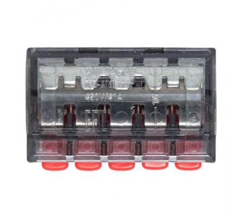 Строительно-монтажная клемма СМК 221-615 с рычагом 5 отверстий 0.5-4.0(6) мм2 EKF PROxima  plc-smk-221-615  EKF