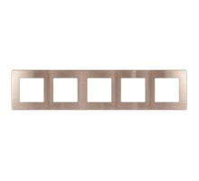 Рамка для розеток и выключателей серия 12 12-5105-04 на 5 постов, сатин, шампань  Б0052542  ЭРА