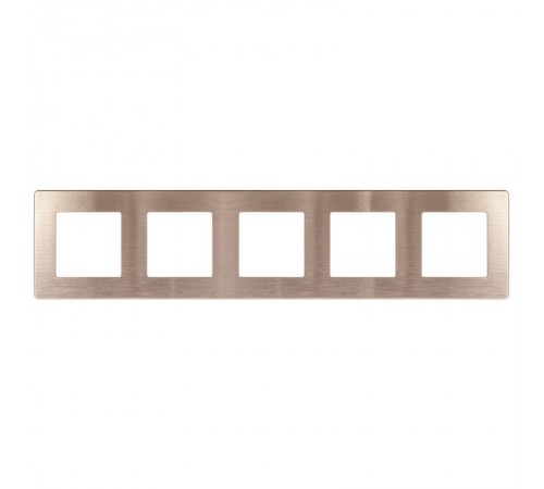 Рамка для розеток и выключателей серия 12 12-5105-04 на 5 постов, сатин, шампань  Б0052542  ЭРА