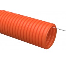 Труба гибкая гофрированная ПНД 50мм с протяжкой тяжёлая (15м) оранжевый  CTG21-50-K09-015  IEK