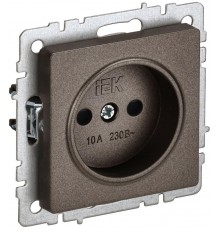 BRITE Розетка без заземления со шторками 10А РСш10-2-БрТБ темная бронза  BR-R13-10-K45  IEK