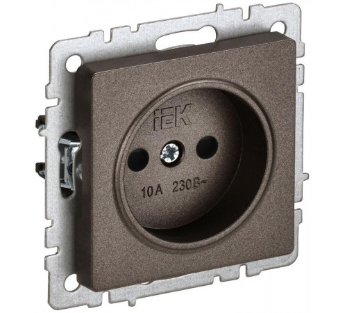 BRITE Розетка без заземления со шторками 10А РСш10-2-БрТБ темная бронза  BR-R13-10-K45  IEK