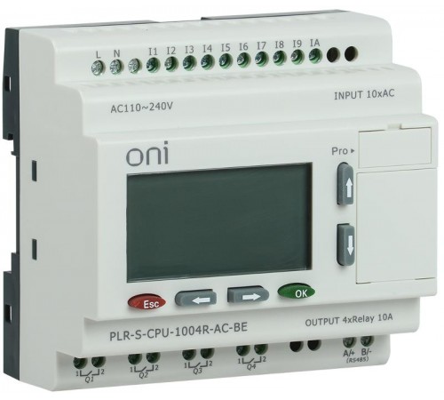 Логическое реле PLR-S. CPU1004(R) 220В AC с экраном ONI  PLR-S-CPU-1004R-AC-BE  ONI