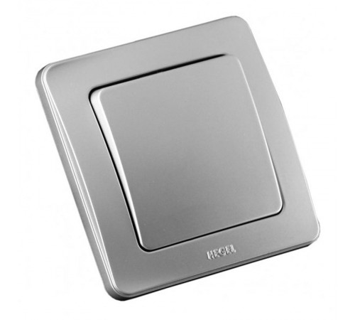 Выключатель скрытой установки, одноклавишный, с самовозвратом, цвет серебро  ВС10-331-06  HEGEL