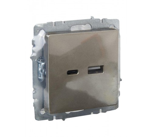 BRITE Розетка USB A+C 18Вт РЮ11-1-БрШ шампань  BR-U22-018-K37  IEK