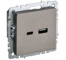 BRITE Розетка USB A+C 18Вт РЮ11-1-БрШ шампань  BR-U22-018-K37  IEK