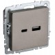 BRITE Розетка USB A+C 18Вт РЮ11-1-БрШ шампань  BR-U22-018-K37  IEK