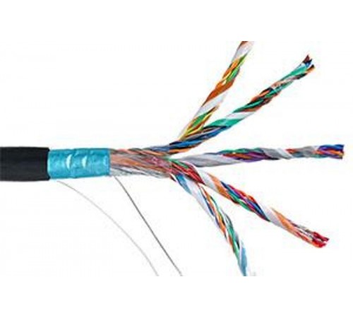 Кабель связи витая пара F/UTP, кат.5E 100х2х24AWG solid, LDPE, 305м, черный  LC3-C5E100-339  ITK