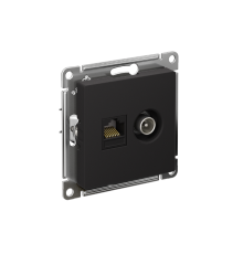 AtlasDesign Карбон Розетка 2-ая комп+TV, RJ45+TV, кат.5E, механизм  ATN001089  SE