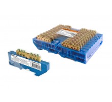 Шина "N" нулевая с изолятором на DIN-рейку 6x9мм стойка бол. 6 групп инд. стикер  SQ0801-0126  TDM