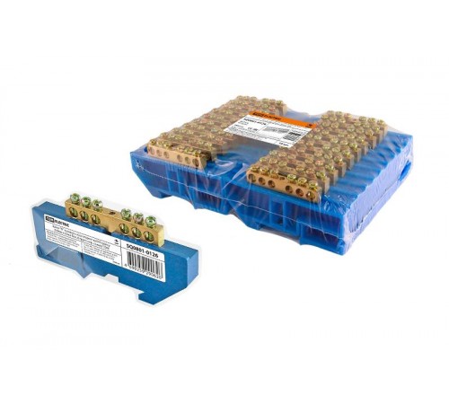 Шина "N" нулевая с изолятором на DIN-рейку 6x9мм стойка бол. 6 групп инд. стикер  SQ0801-0126  TDM