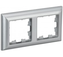 BRITE Рамка 2-ая РУ-2-Бр алюминий/алюминий  BR-M22-12-K47  IEK