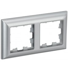 BRITE Рамка 2-ая РУ-2-Бр алюминий/алюминий  BR-M22-12-K47  IEK