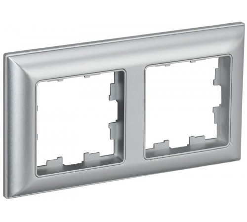 BRITE Рамка 2-ая РУ-2-Бр алюминий/алюминий  BR-M22-12-K47  IEK