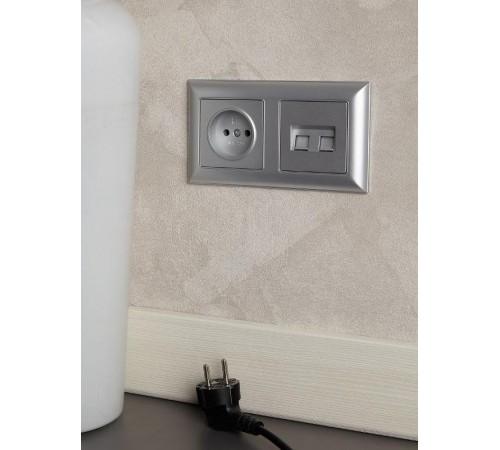 BRITE Рамка 2-ая РУ-2-Бр алюминий/алюминий  BR-M22-12-K47  IEK