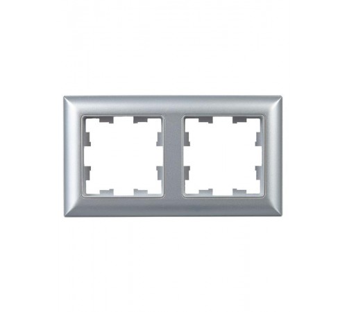 BRITE Рамка 2-ая РУ-2-Бр алюминий/алюминий  BR-M22-12-K47  IEK