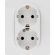 Etika Белый Двойная розетка с заземлением, винтовые клеммы  672223  Legrand