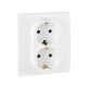 Etika Белый Двойная розетка с заземлением, винтовые клеммы  672223  Legrand