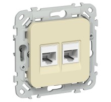 FLITE Розетка 2-ая компьютерная RJ45 кат.5Е UTP РК5е-2-0-ФлН навахо  FI-K22-1-K87  IEK