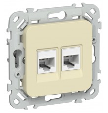 FLITE Розетка 2-ая RJ45/RJ11 кат.5Е/3 UTP РКТ5е/3-2-0-ФлН навахо  FI-KT22-1-K87  IEK