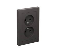 AtlasDesign Базальт Розетка 2-ая без заземления,16А, в сборе  ATN001420  SE